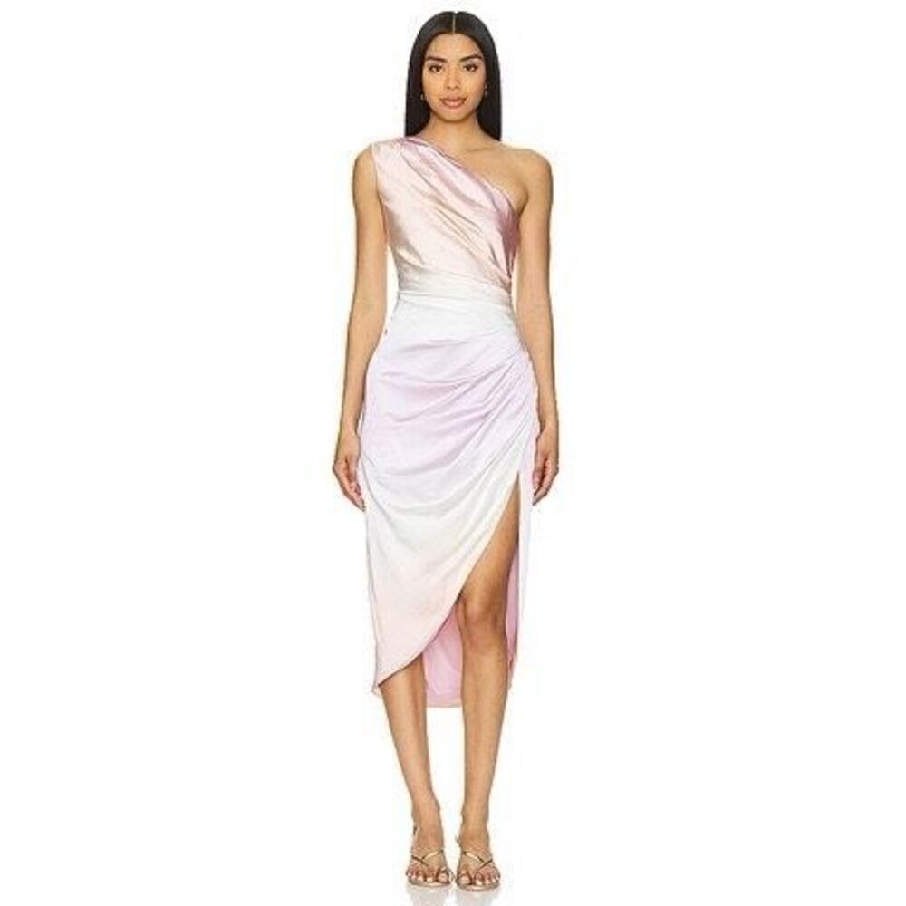 Elliatt Munich Ombre One Shoulder Midi Dress Wedding Guest Dress size S NWT - Picture 2 of 10